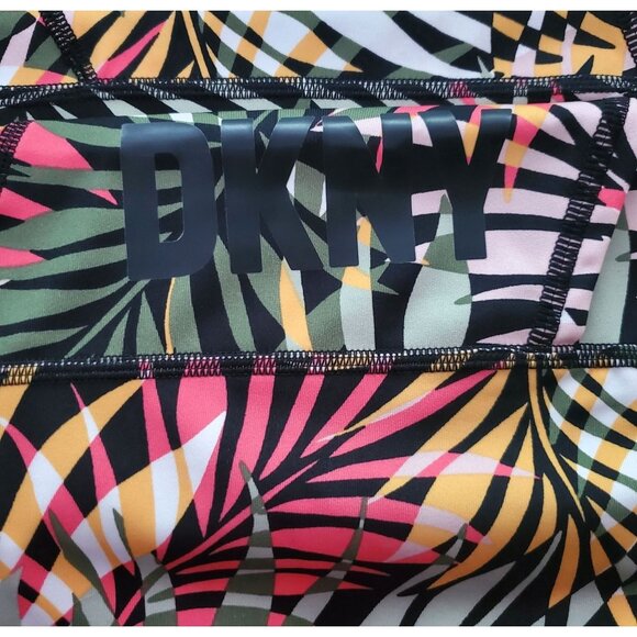 DKNY Athletic Pants S Midweight Sport Compression Legging Tropical Activewear - Picture 4 of 9